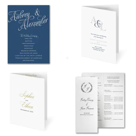 Programs for Wedding